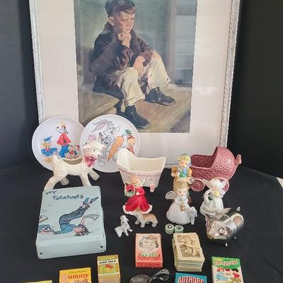 Vintage Children's Games, Toys, And Decor With Framed Print