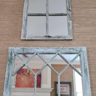 Pair Of Wall Mirrors In Window Frames