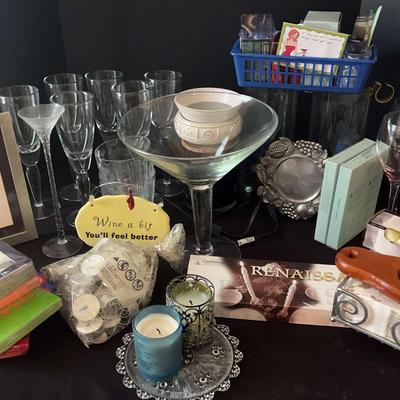 Wine Glasses/Decor, Candles & More. 