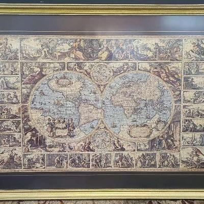 Large Framed Puzzle Of The World