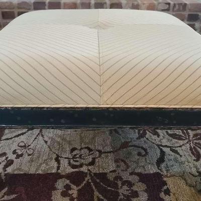 Beige Colored Upholstered Ottoman 