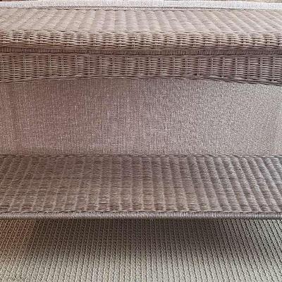 Wicker And Metal Console Table
