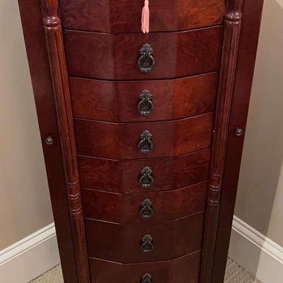 Cherry Wood Jewelry Armoire