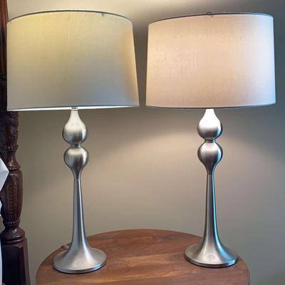 Sleek Silver Toned Lamps