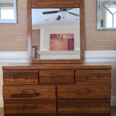 Wooden Dresser With Mirror