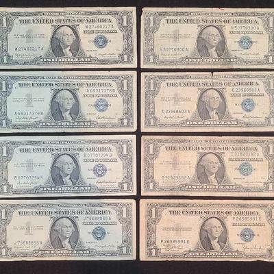 Silver Certificate United States One Dollar Bills