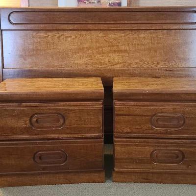 Wooden Convertible Headboard With Two Nightstands