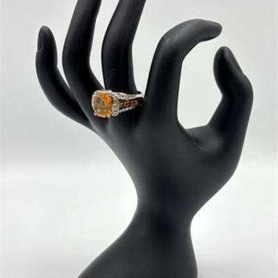 Sterling Silver Victoria Wieck Orange Citirine Ring.jpg