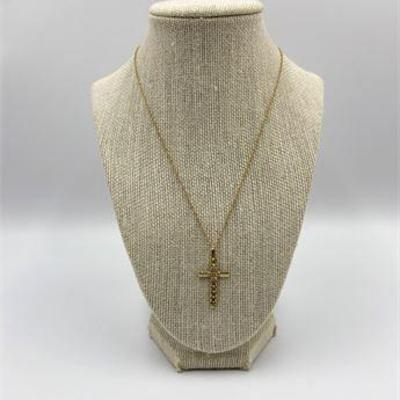 Sterling Silver Chain W/14K Cross Pendant.jpg