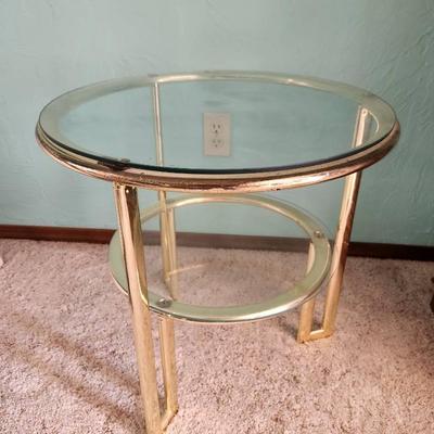 Brassy Glass Side Table
