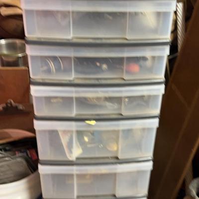 Storage Mini Chest Filled With Assorted Parts