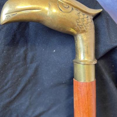 Brass Eagle Handle Walking Cane