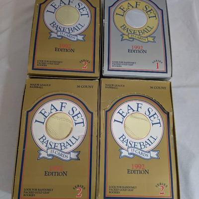 4 Boxes Of Unopened 1992 Leaf Baseball Cards