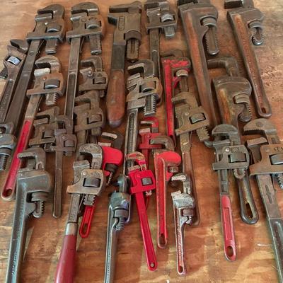 Huge Lot Of Pipe Wrenches-All Sizes