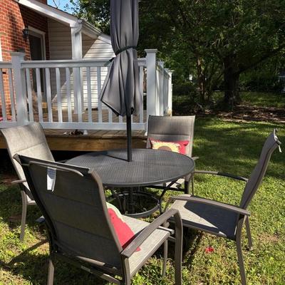 Style Well Patio Table, Chairs, Umbrella & Stand