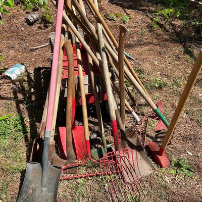 Group Of Lawn, Garden And Landscaping Tools + Wagon