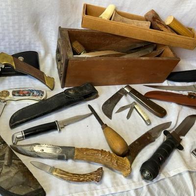 Collection Of Knives - Cases - Knife Blades & Handles 