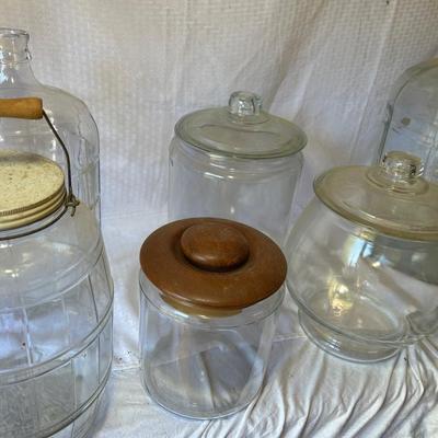 Group Of Glass Jars And Jugs 