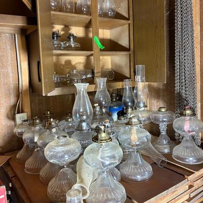 Large Assortment Of Oil Lamps