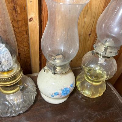 3 Vintage Oil Lamps 