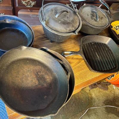 Lot Of Cast Iron Pots & Pans