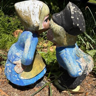 Concrete Dutch Boy & Girl Yard Statues