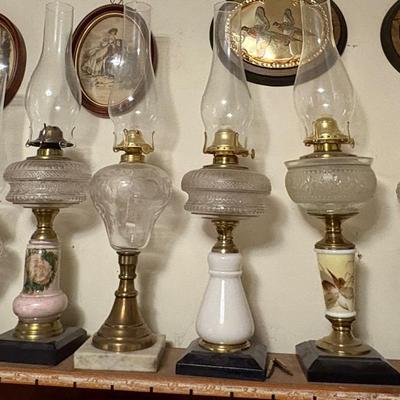 Ten Vintage Oil Lamps 