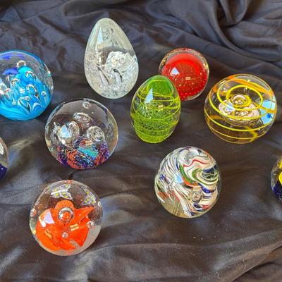 Collection Of Art Glass Paperweights 