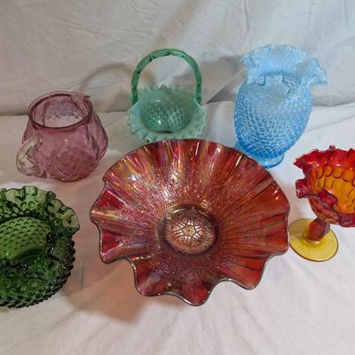 Fenton Glass Lot With Carnival Bowl