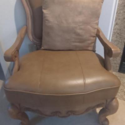 Leather And Wood Ashley Furniture Chair