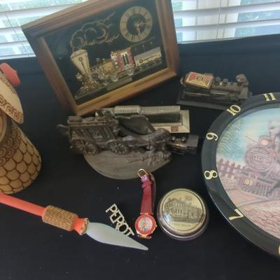 Matrioshka Doll, Collectible Iron Trains, Metal Train Bookends, And Viking Statue Check It Out