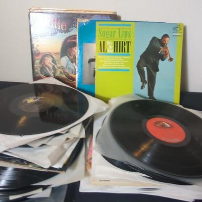 Collection Of 1950s '60s And '70s Vinyl Records Covers And Records Have Been Separated 