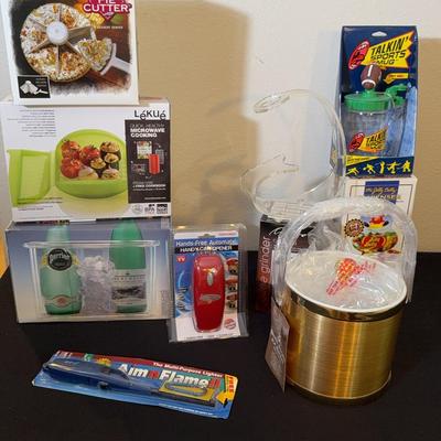 Unopened New Items- Acrylic Small Cooler And Wine Holder, Lekue Steam Case Microwave, Coffee Grinder