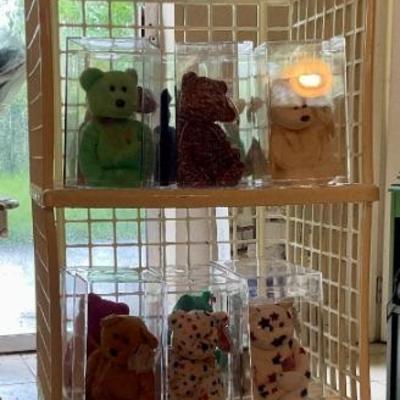 Ty bears in plastic cases