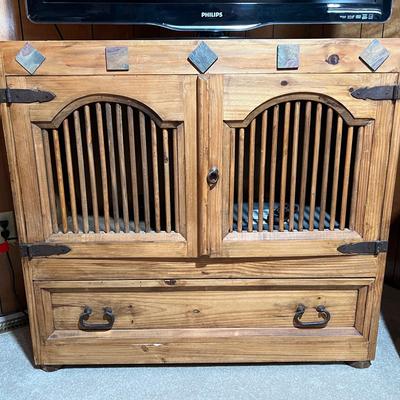 Rustic Pine TV Stand W/Storage