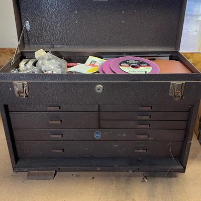 Kennedy Vintage Machinist Metal Tool Box With Tools