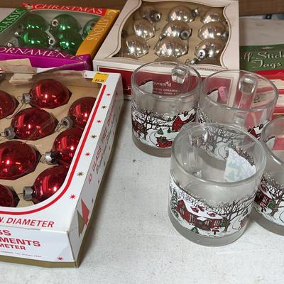 Glass Vintage Christmas Ornaments & Mugs
