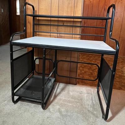 Simple Black Metal Student Desk