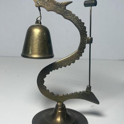 Vintage Brass Dragon Bell W/Striker