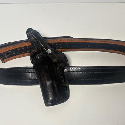 Safariland Tactical Leather Belt & Bianchi 4L Leather Holster 