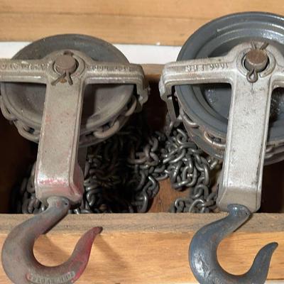 Pair Of 1000lb Chain Hoists
