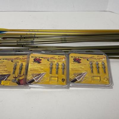 Assortment Of Easton Archery & Tru-Flite Arrows & 3 Packs Of Heads