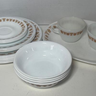 Vintage Corelle Butterfly Gold Dinner Ware 