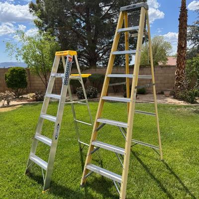Werner & Keller Ladders | 6ft Aluminum & 6ft Fiberglass Stepladders – 250 lb Rated