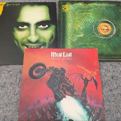 Vinyl Records | 3 LP Albums by Alice Cooper & Meat Loaf – Hard Rock Classics