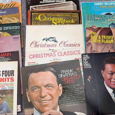 Vinyl Records | 15 LP Albums by Nat King Cole, Frank Sinatra, Harry Belafonte & More