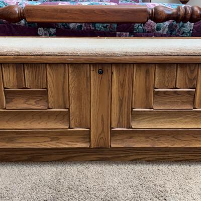 Lane Brutalist Cedar Chest Bench | Mid Century Modern | Padded Seat