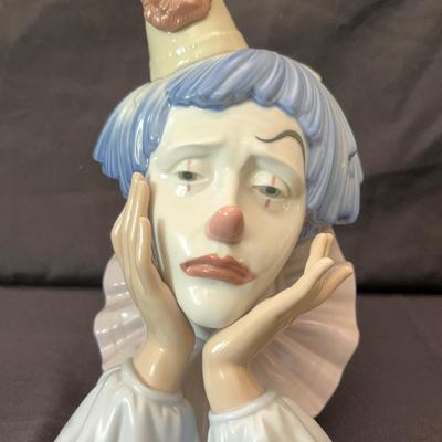 Lladro Sad Clown #5129 | Porcelain Figurine | Made in Spain