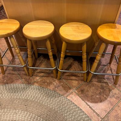 Set of 4 Solid Wood Counter Height Stools | 24” Seat Height | Made in USA