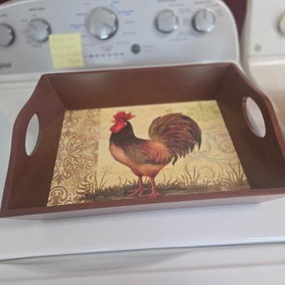 Rooster serving tray